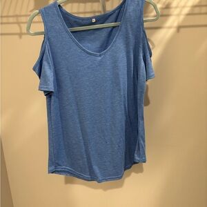 Blue Cold Shoulder Women's Top